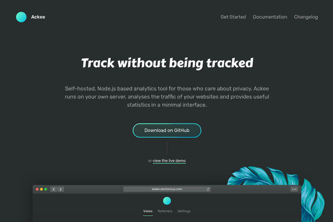 Screenshot of the website of Ackee